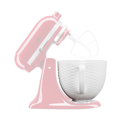 KitchenAid 5 Quart White Textured Ceramic Mixing Bowl for Kitchen Stand Mixer