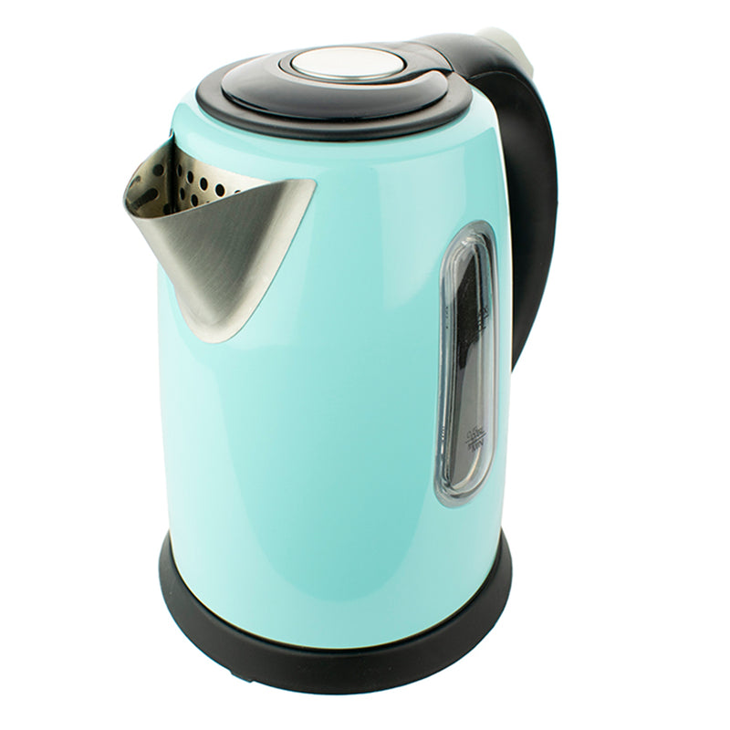 Brentwood 1 Liter 1500W Electric Cordless Stainless Steel Tea Kettle Pot, Blue