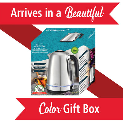 Brentwood 1.7 Liter Cordless Electric Tea Kettle Pot (Open Box) - VMInnovations