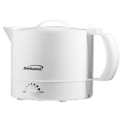 Brentwood 1000W Electric BPA Free Plastic 32 Oz Kettle Tea Pot, White (Open Box) - VMInnovations