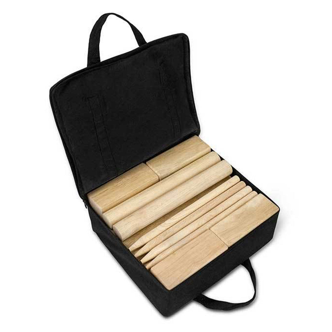 YardGames Kubb Premium Wooden Outdoor Backyard Game Set w/ Carrying Storage Bag