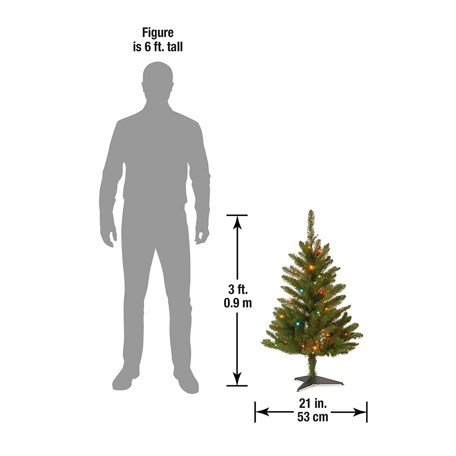 National Tree Company 3 Foot Artificial Kingswood Fir Christmas Tree (Open Box)