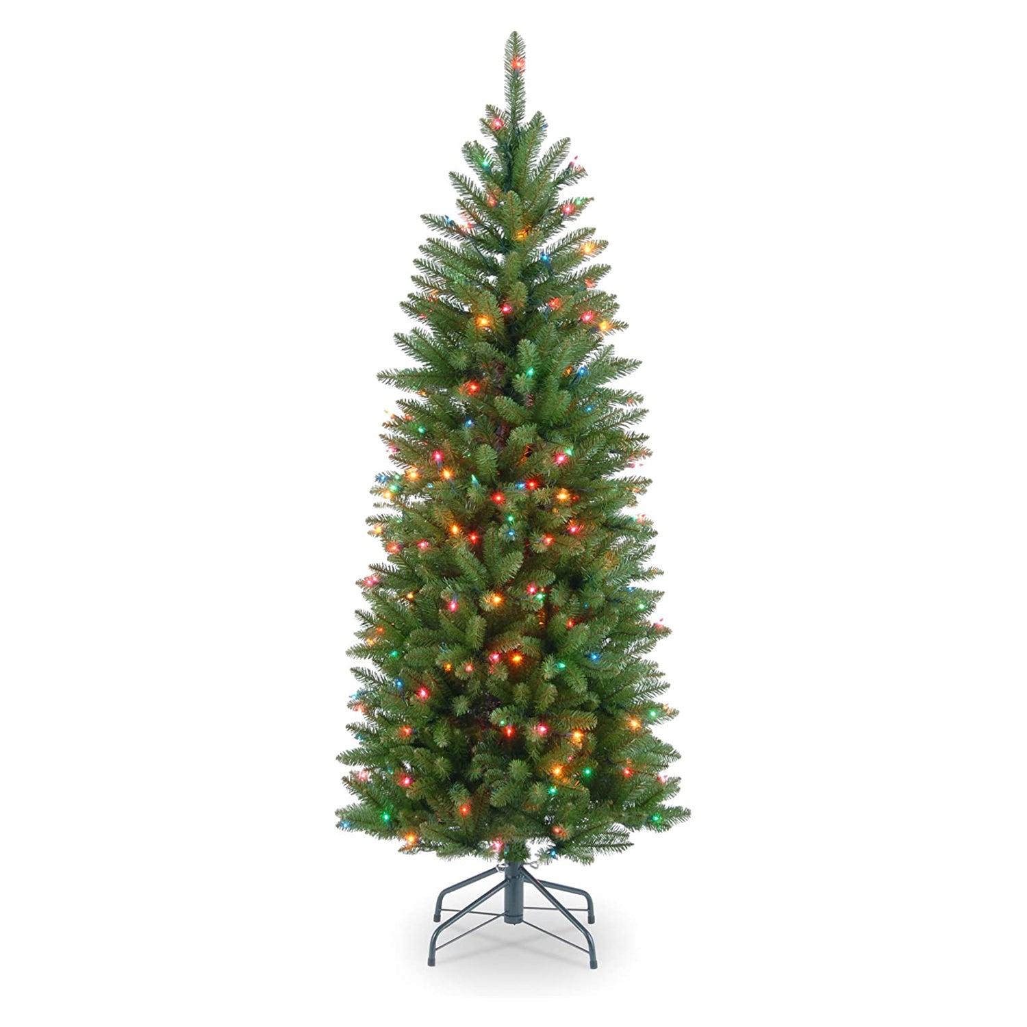 National Tree Company Kingswood 4.5 Ft Slim Artificial Tree with Lights & Stand