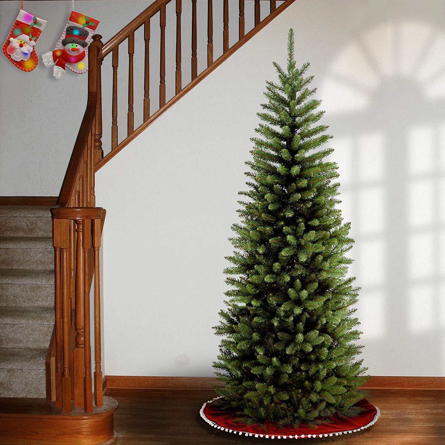 National Tree Company Kingswood 6' Slim Unlit Christmas Tree w/ Stand (Open Box) - VMInnovations