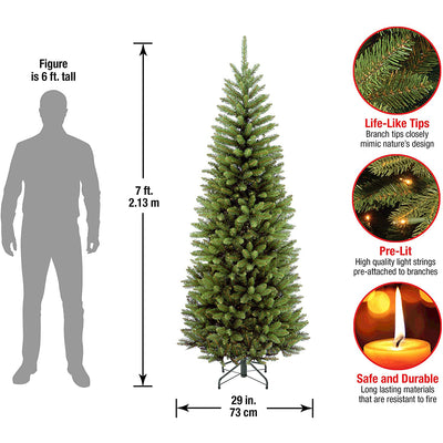 National Tree Company Kingswood 7' Slim Artificial Unlit Christmas Tree w/ Stand