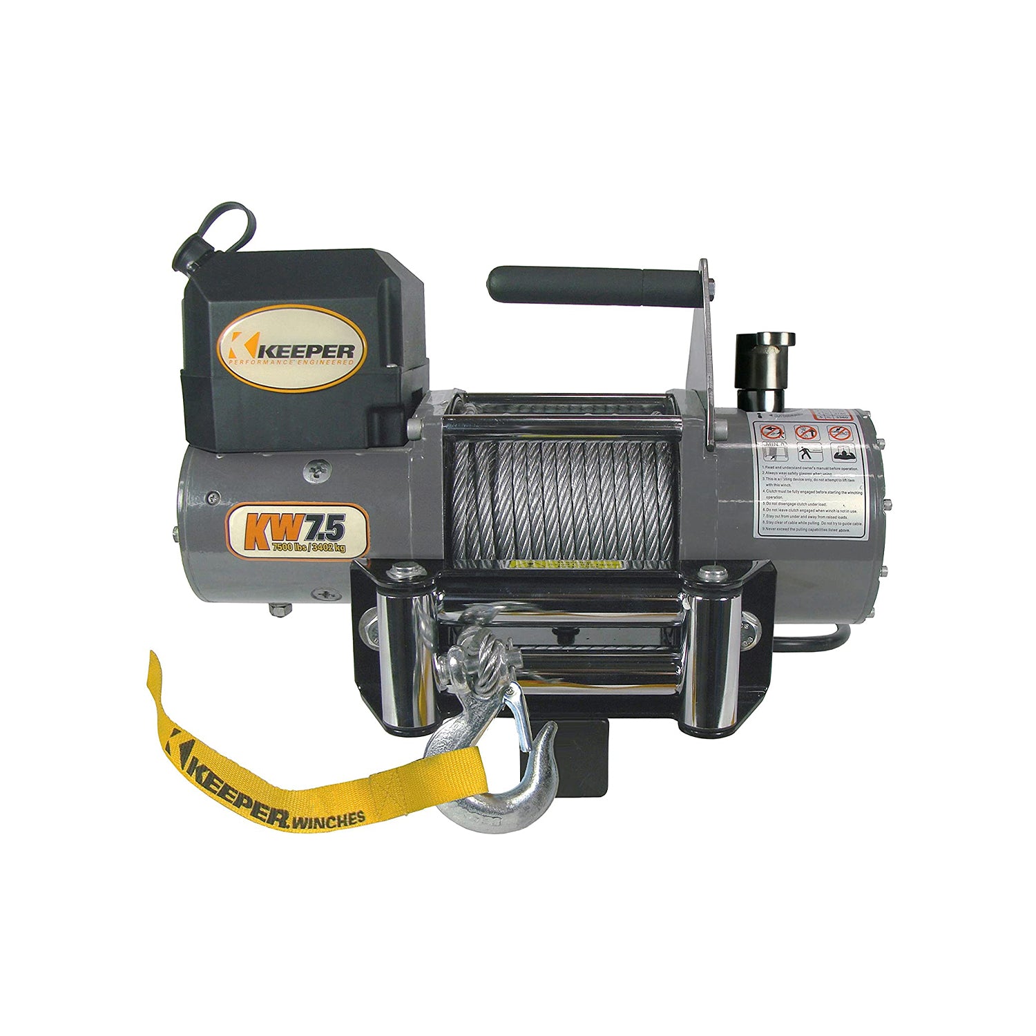Keeper Electric Winch 4.5 Horsepower 7500lb Load with Hitch Mount (For Parts)
