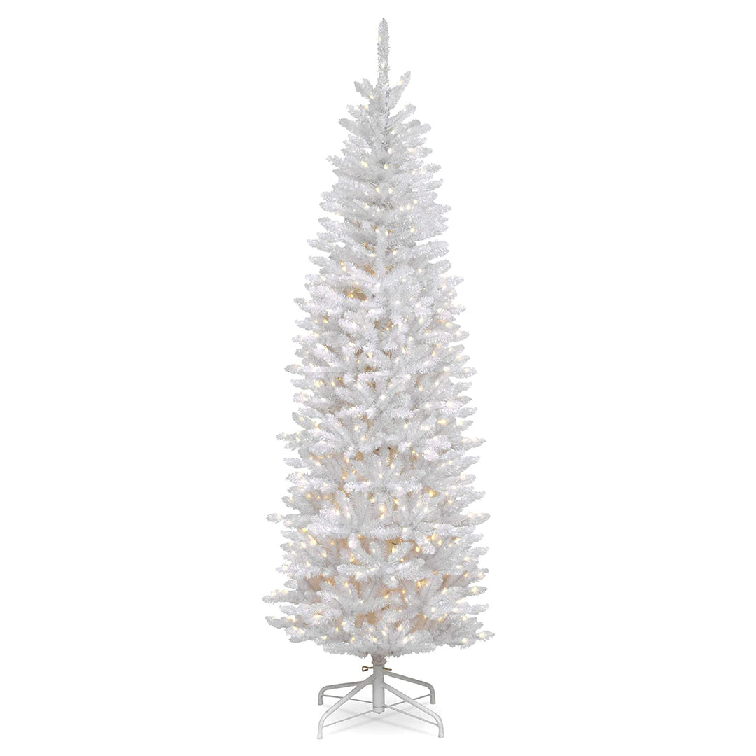 National Tree Company Kingswood 6.5 Foot Prelit Tree w/ Stand, White (Used)