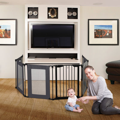 Dreambaby L2031BB Brooklyn Converta 147.5 Inch Play Pen Baby Pet Gate, Black - VMInnovations