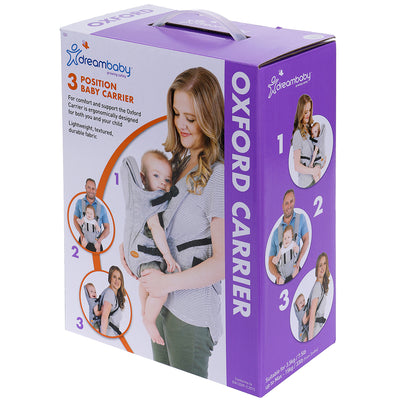 Dreambaby Oxford 3 in 1 Supportive Baby Carrier For Newborns and Infants, Gray - VMInnovations