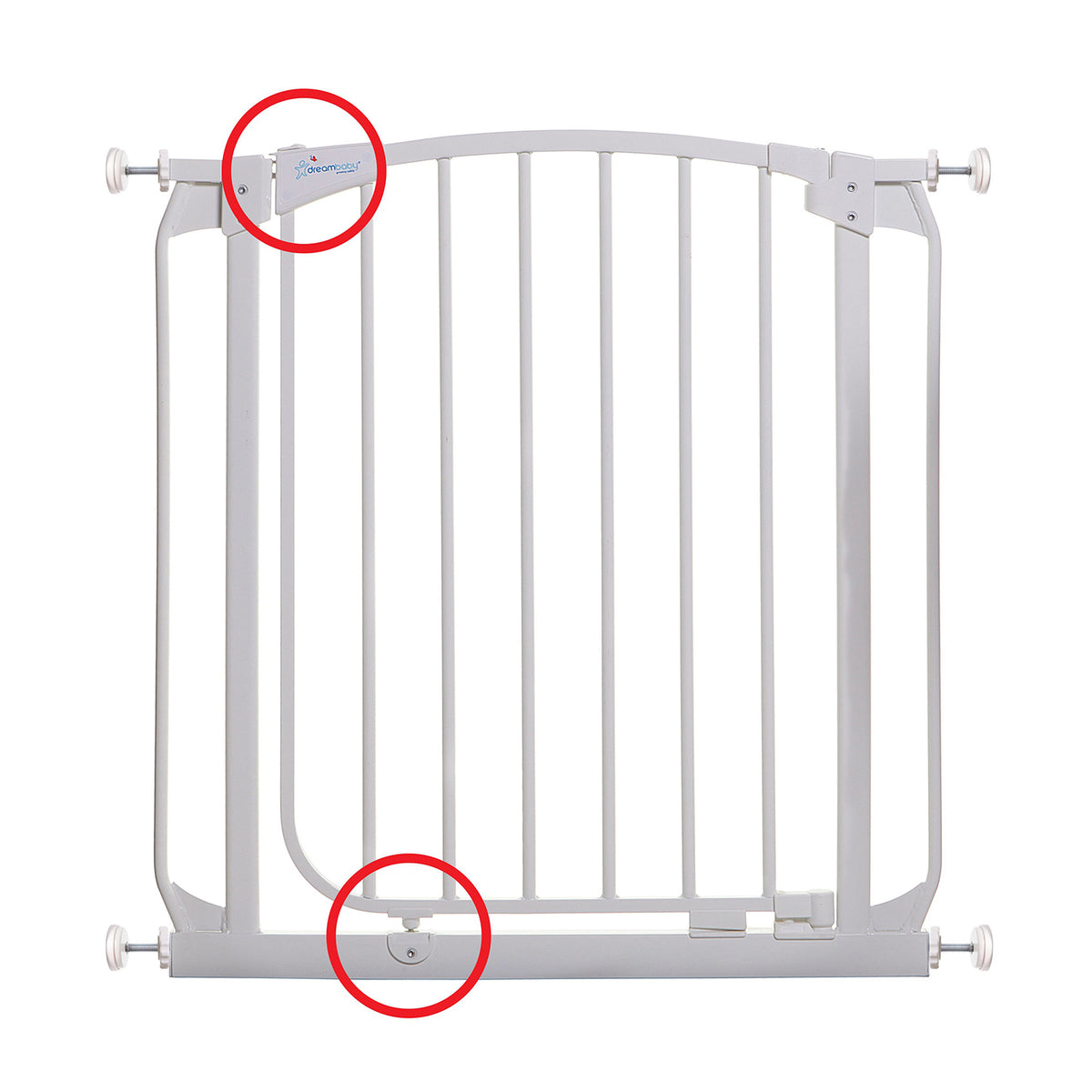 Dreambaby L786W Chelsea 28 to 39 Inch Auto-Close Baby Gate w/ Extensions, White - VMInnovations