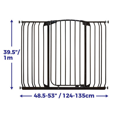 Dreambaby Chelsea 38 to 53 Inch Extra Tall & Wide Auto-Close Safety Gate, Black - VMInnovations