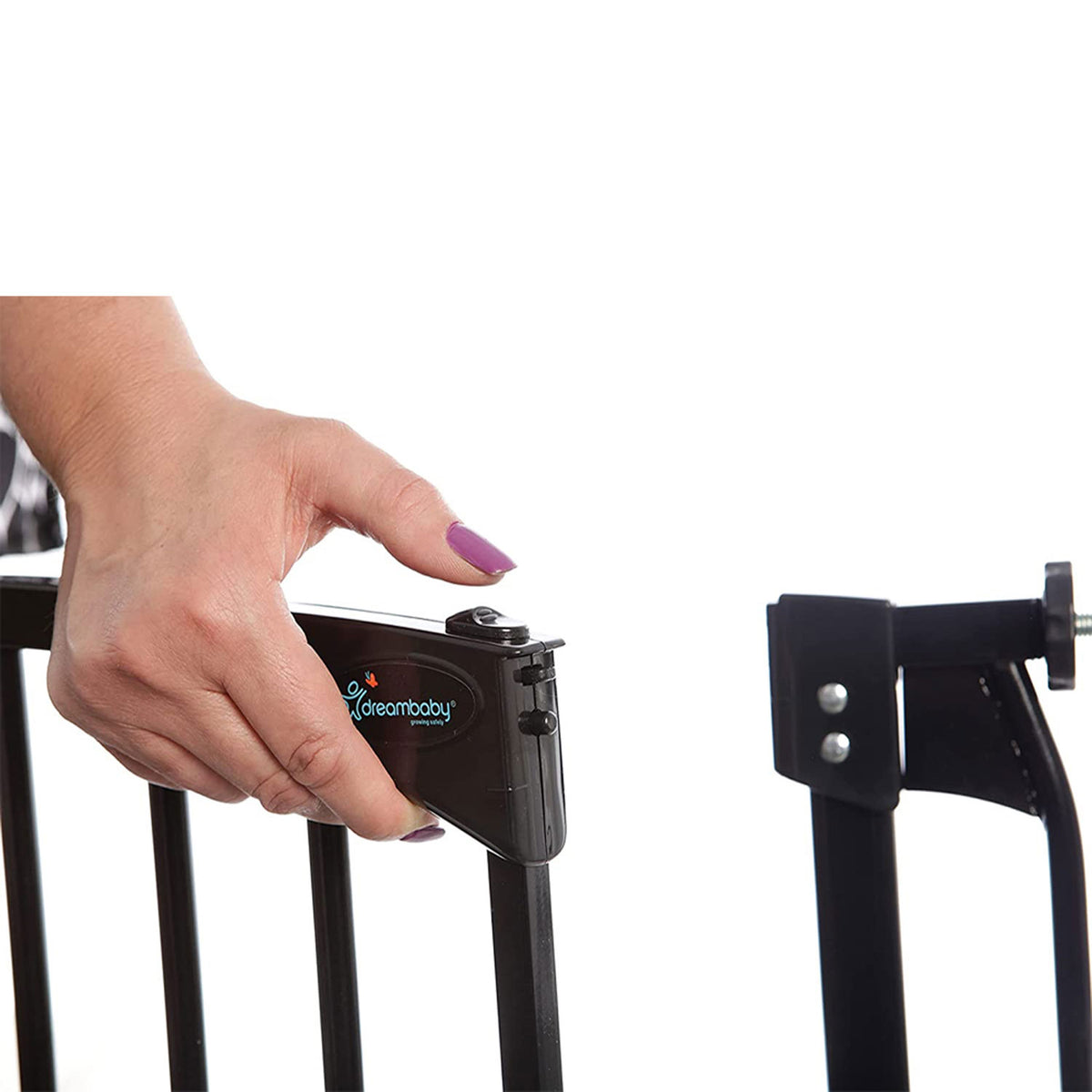 Dreambaby Chelsea 38 to 53 Inch Extra Tall & Wide Auto-Close Safety Gate, Black - VMInnovations