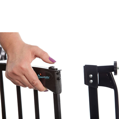 Dreambaby Chelsea 38 to 53 Inch Extra Tall & Wide Auto-Close Safety Gate, Black - VMInnovations