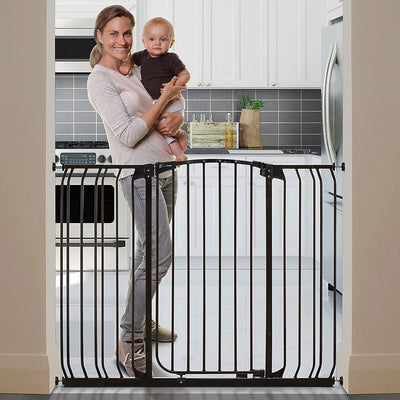 Dreambaby Chelsea 38 to 53 Inch Extra Tall & Wide Auto-Close Safety Gate, Black - VMInnovations