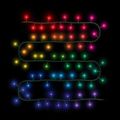 Home Heritage 7 Ft Garland Style Holiday Party Lights, App Controlled, 40 LEDs