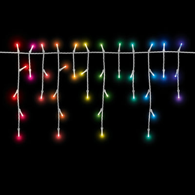 Home Heritage 7Ft Icicle Style Holiday Lights, App Controlled, 50 RGB LEDs(Used)