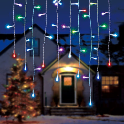 Home Heritage 7Ft Icicle Style Holiday Lights, App Controlled, 50 RGB LEDs(Used)