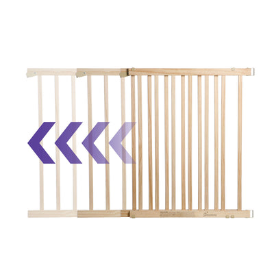 Dreambaby Nelson Swing Gro-Gate Expandable Wooden Baby Pet Safety Gate, Natural