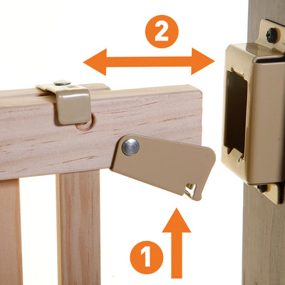 Dreambaby Nelson Swing Gro-Gate Expandable Wooden Baby Pet Safety Gate, Natural