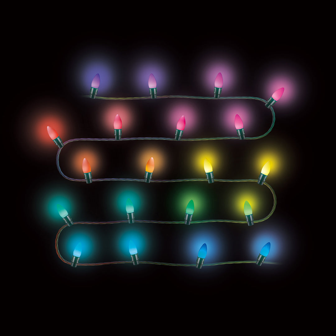 Home Heritage 15.8' Holiday Lights, Smooth, App Controlled, 20 RGB LEDs (6 Pack) - VMInnovations