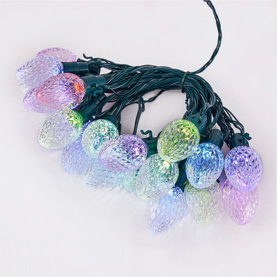 Lumations Twinkly App Controlled C12 Faceted Lights, 20 LED Bulbs, Multi Color