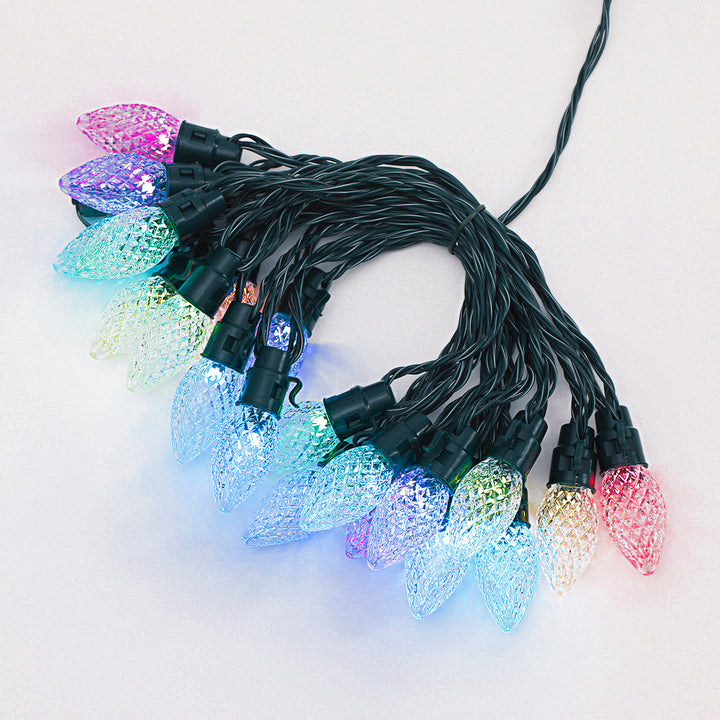 Home Heritage 15.8' Holiday Lights, Faceted, App Controlled, 20 RGB LED Bulbs - VMInnovations