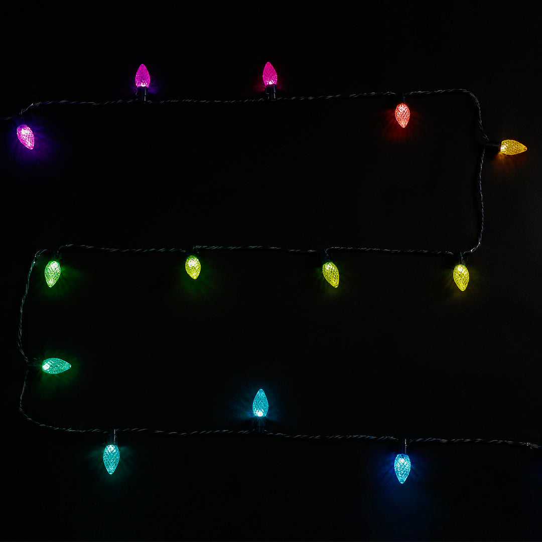 Home Heritage 15.8' Holiday Lights, Faceted, App Controlled, 20 RGB LED Bulbs - VMInnovations