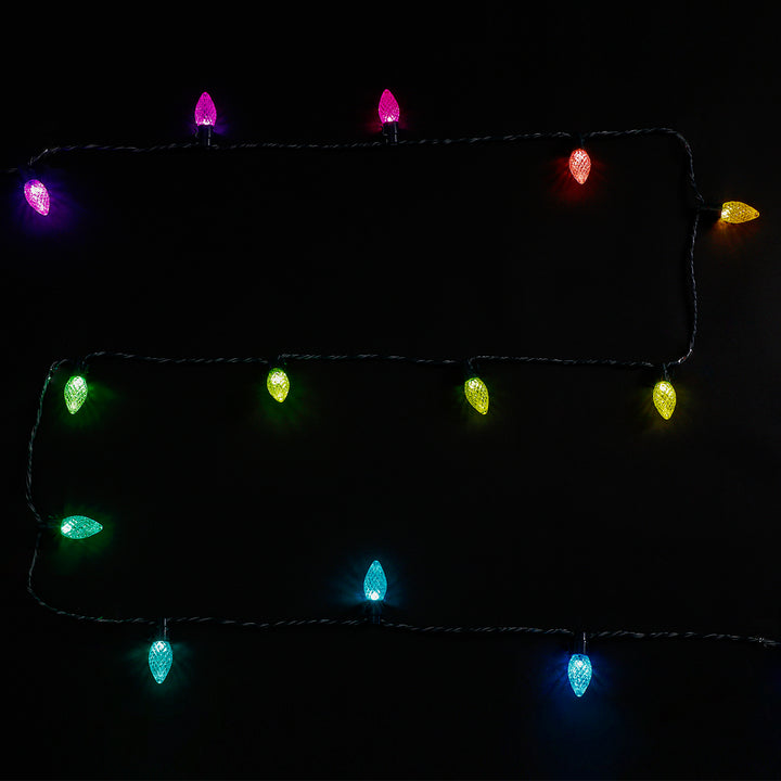 Home Heritage 15.8' Holiday Lights, Faceted, App Controlled, 20 RGB LED Bulbs - VMInnovations