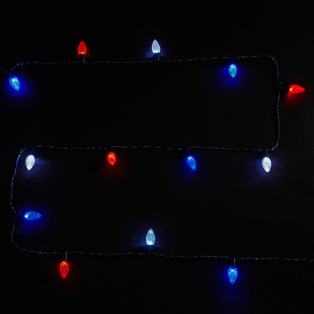Home Heritage 15.8' Holiday Lights, Faceted, App Controlled, 20 RGB LED Bulbs - VMInnovations