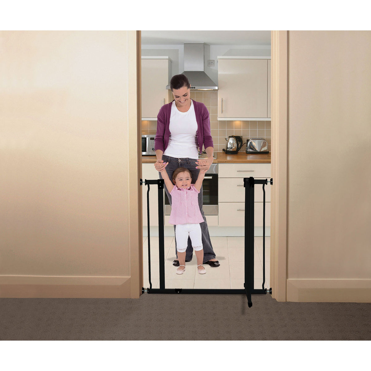 Dreambaby L919BB Liberty 29.5 to 33 Inch Auto-Close Baby Pet Safety Gate, Black - VMInnovations