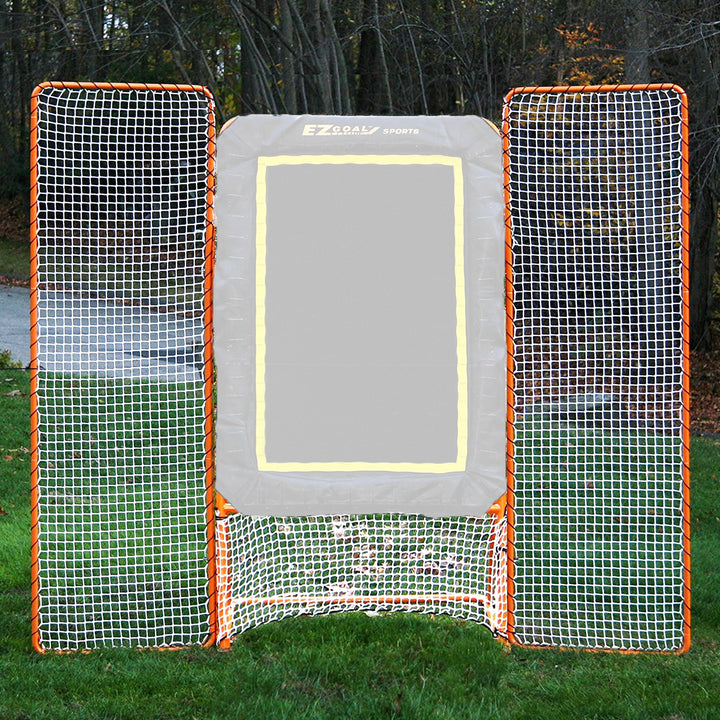 EZGoal Monster 11x8ft Lacrosse Backstop w/ Reinforced Net, Orange (Open Box) - VMInnovations