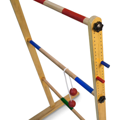 Yard Games Backyard Outdoor Wooden Double Ladder Toss Game Set w/ Case, Red/Blue - VMInnovations