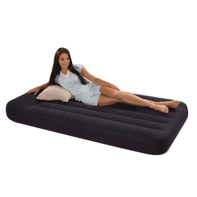 Intex Twin Classic Pillow Rest Air Mattress Bed With Built-In Pump (Used)