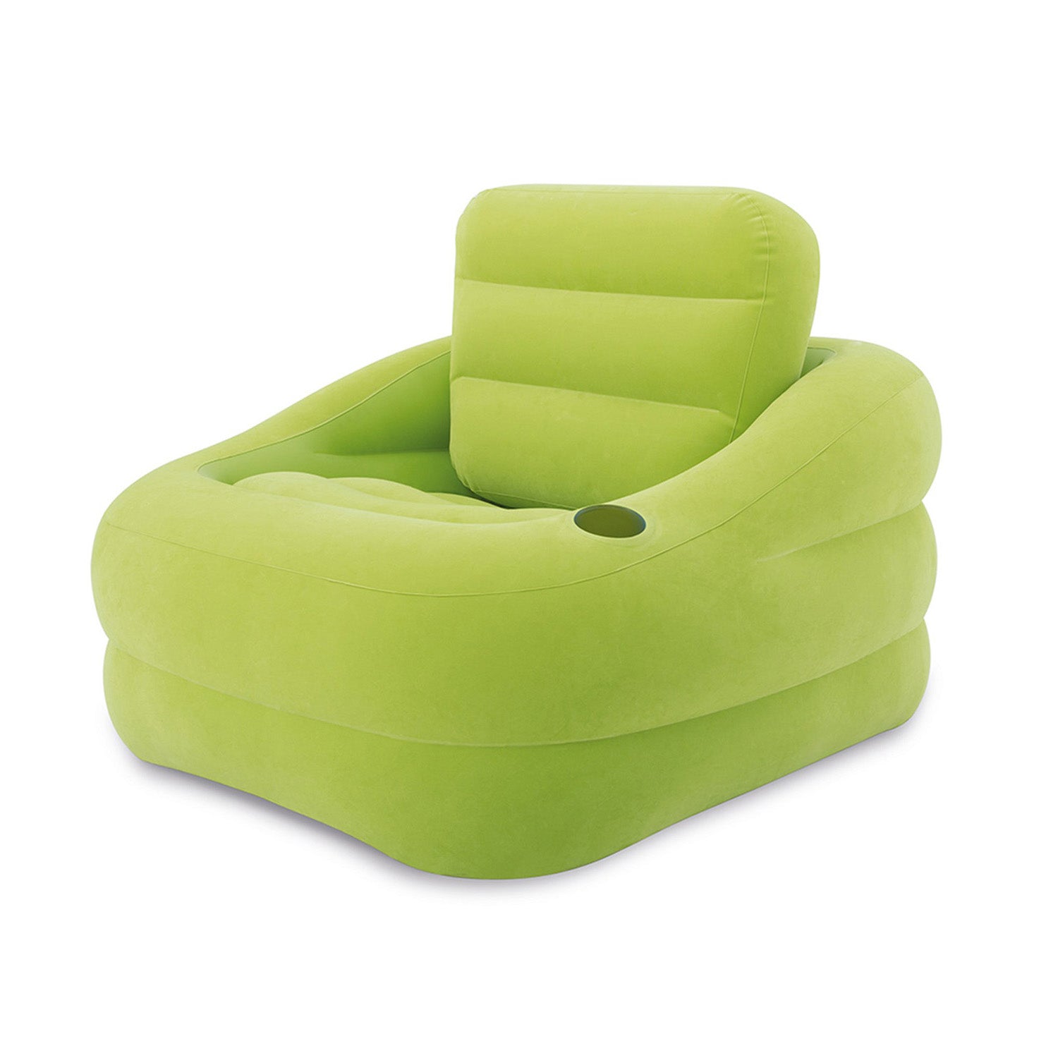 Intex Inflatable Indoor/Outdoor Accent Chair with Cup Holder, Green | Open Box