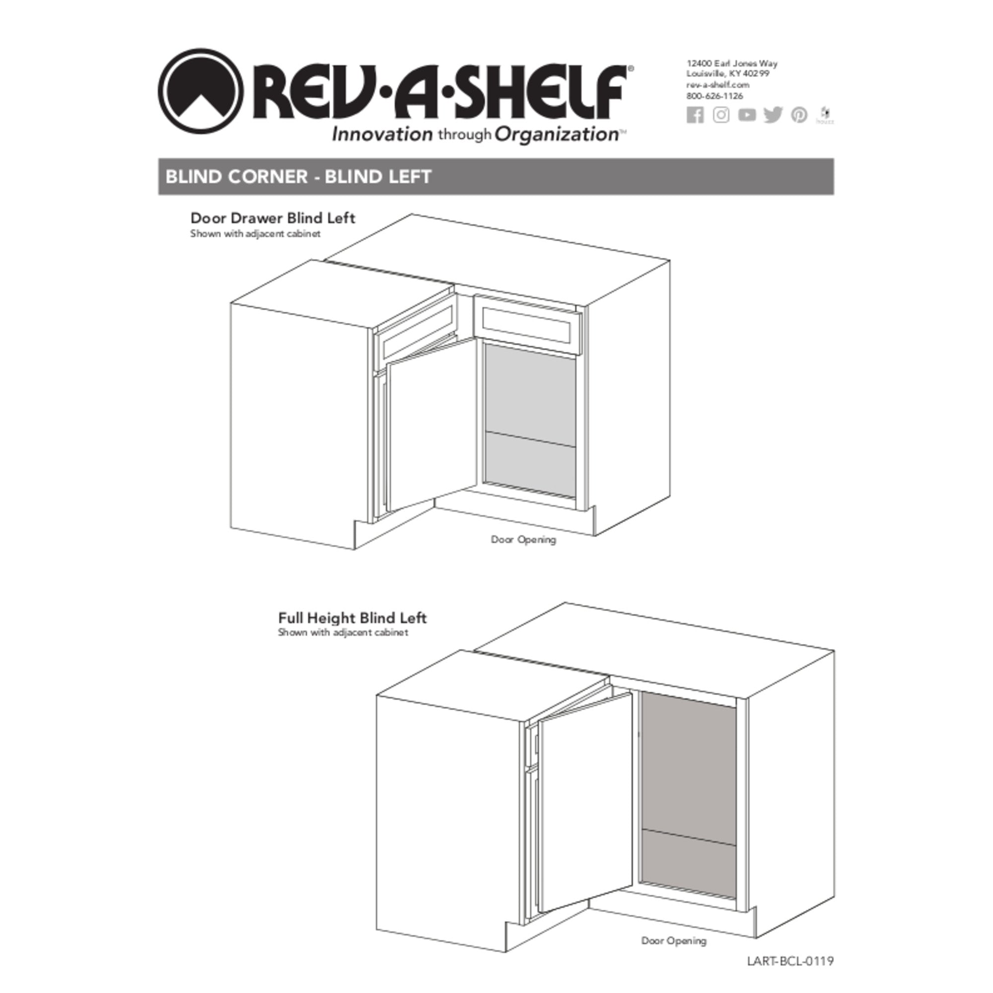Rev-A-Shelf 5PSP 15" Blind Corner Cabinet Organizer (Certified Refurbished)