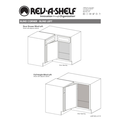 Rev-A-Shelf 5PSP 18" Blind Corner Organizer Soft Close (Certified Refurbished)
