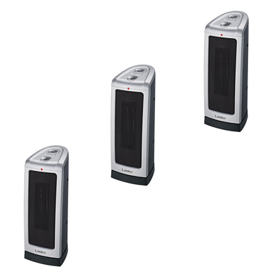 Lasko 5307 Portable 1500W Room Oscillating Ceramic Tower Space Heater (3 Pack)