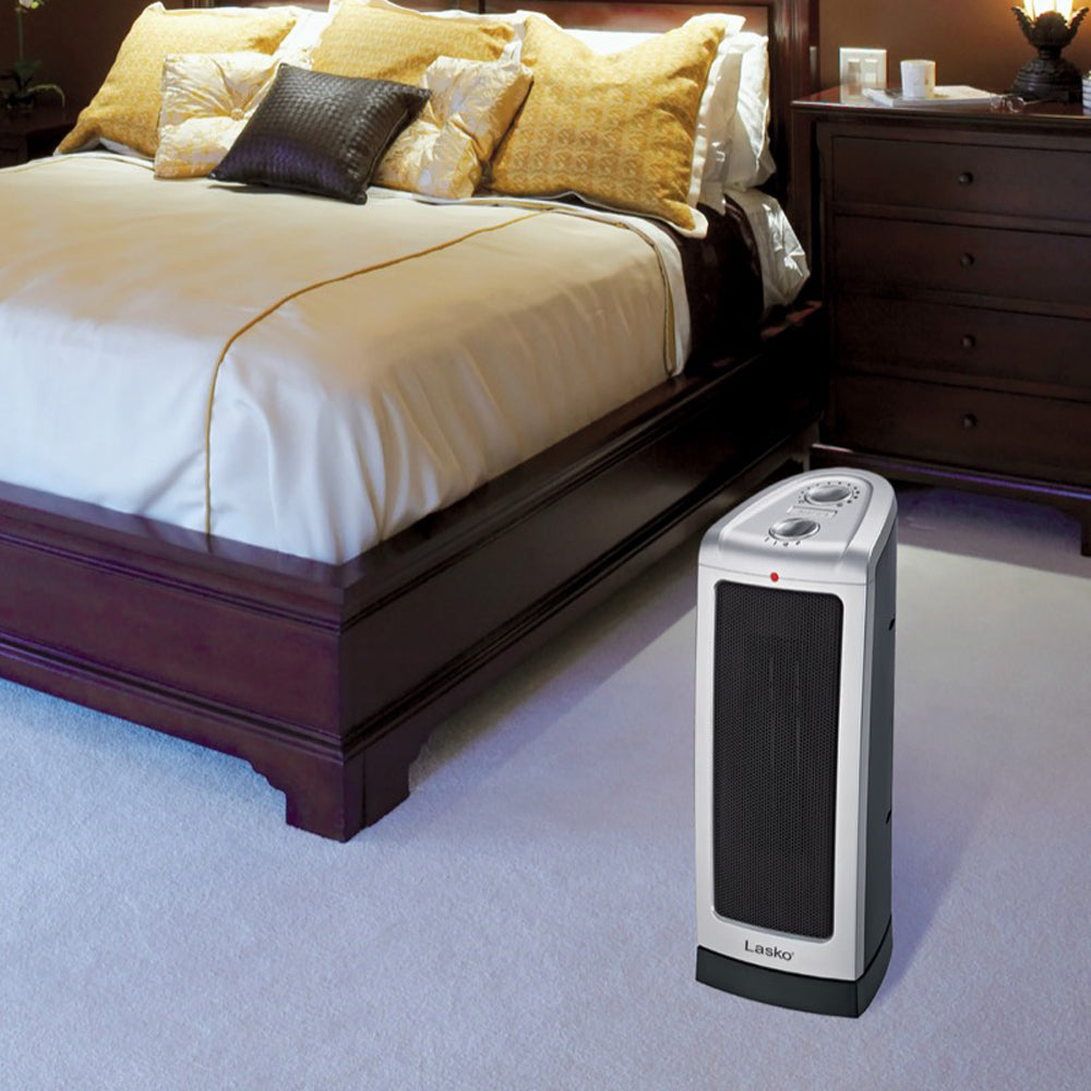 Lasko 5307 Portable 1500W Room Oscillating Ceramic Tower Space Heater (3 Pack)