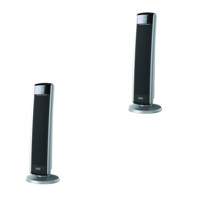 Lasko 5586 Portable 1500W Room Oscillating Ceramic Tower Space Heater (2 Pack)