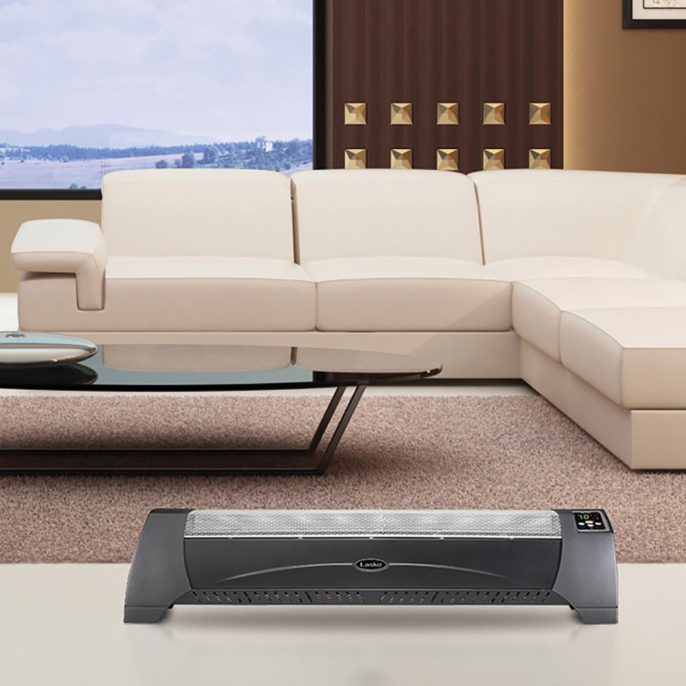 Lasko 40 Inch Long Electric 1500 Watt Silent Room Floor Space Heater, Black - VMInnovations