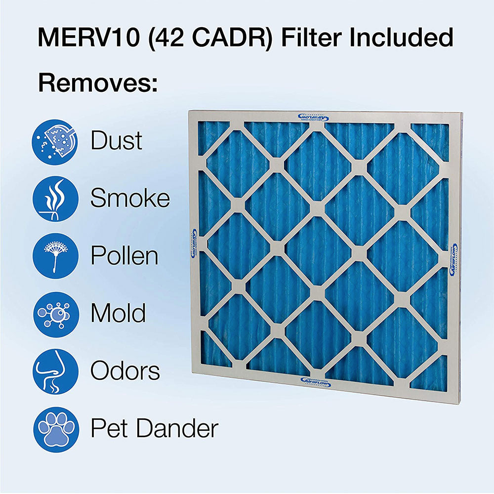 Lasko Air Flex Portable Home Office 3 Speed Air Purifier Box Fan, White (2 Pack)