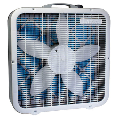 Lasko Air Flex Portable Home Office 3 Speed Air Purifier Box Fan, White (2 Pack)