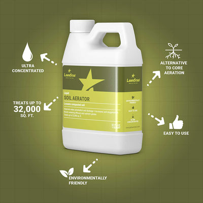LawnStar Liquid Iron, 15-0-15 Fertilizer, & Root Hume, 1 Gal & Soil Aerator,1 Qt - VMInnovations