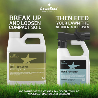 LawnStar Liquid Soil Aerator, 1 Quart & Phosphorus Free Fertilizer, 1 Gallon - VMInnovations