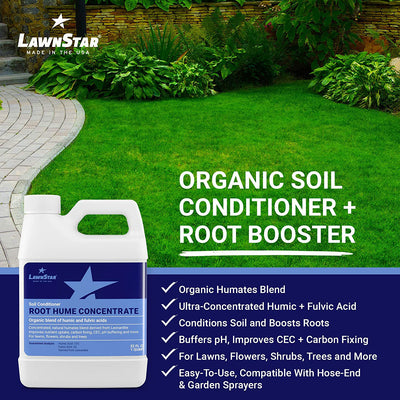 LawnStar Organic Fulvic Acid Root Hume Blend Lawn Soil Conditioner, 32 Ounce