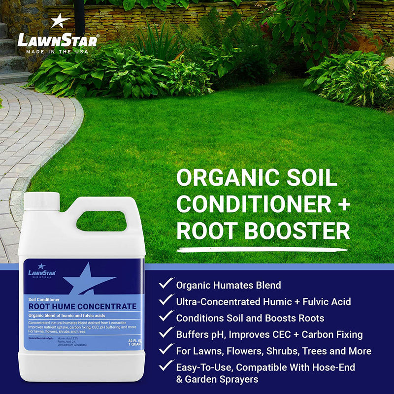 LawnStar Organic Fulvic Acid Root Hume Blend Lawn Soil Conditioner, 32 Oz (2 Pk)