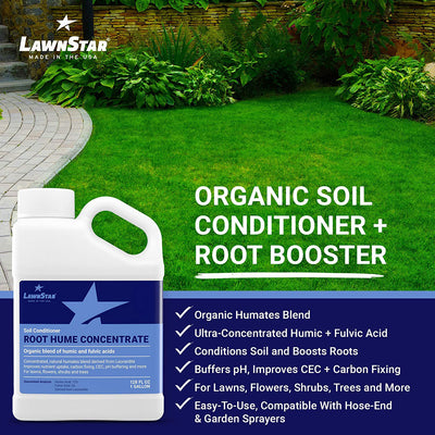 LawnStar Organic Fulvic Acid Root Hume Blend Lawn Soil Conditioner, 1 Gallon