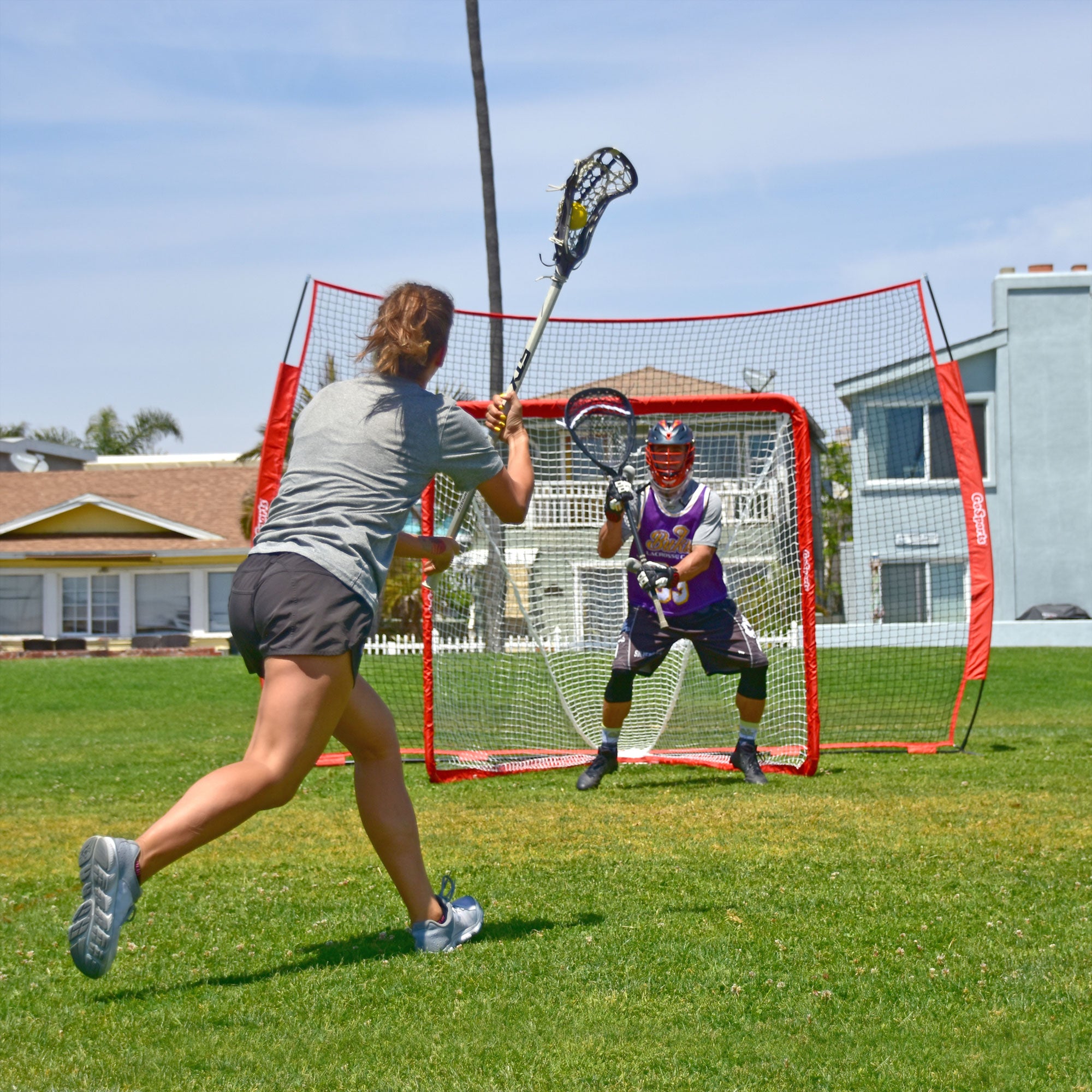 GoSports Regulation 6X7 Ft Steel Framed Lacrosse Goal Net with Case (Open Box) - VMInnovations