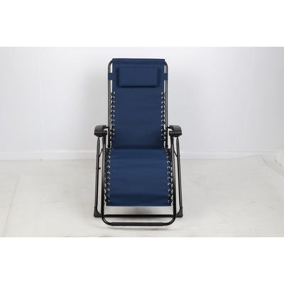 Guidesman LC-8014 Foldable Locking Outdoor Steel Zero Gravity Lounge Chair, Blue