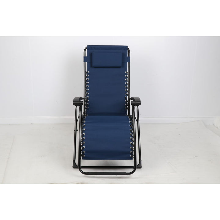 Guidesman Foldable Locking Outdoor Steel Zero Gravity Lounge Chair, Blue(2 Pack)